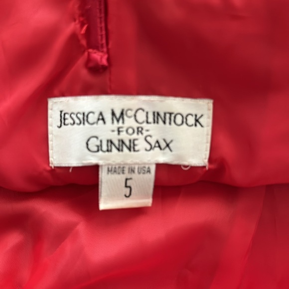 Like new! Jessica McClintock x Gunne Sax Spaghetti Strap Red Dress sz 5 - Picture 11 of 11